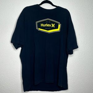 Hurley Men’s T-shirt navy blue T-Shirt with yellow logo